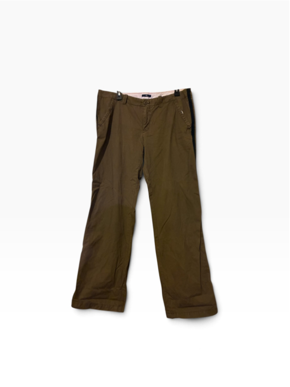 Women's Gap Olive Green Trousers with Black Side Stripe, Size 14